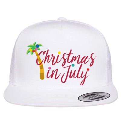 Christmas In July Palm Tree Flat Bill Trucker Hat