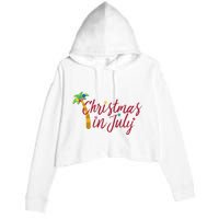 Christmas In July Palm Tree Crop Fleece Hoodie