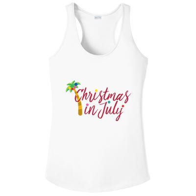 Christmas In July Palm Tree Ladies PosiCharge Competitor Racerback Tank