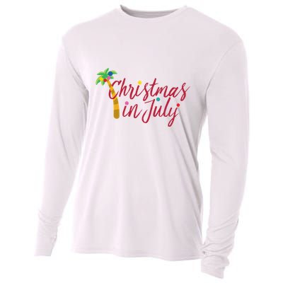 Christmas In July Palm Tree Cooling Performance Long Sleeve Crew