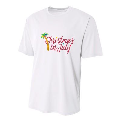 Christmas In July Palm Tree Youth Performance Sprint T-Shirt