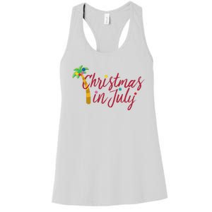 Christmas In July Palm Tree Women's Racerback Tank