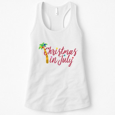 Christmas In July Palm Tree Womens Tank Top