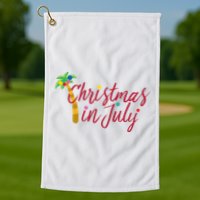 Christmas In July Palm Tree Golf Towel