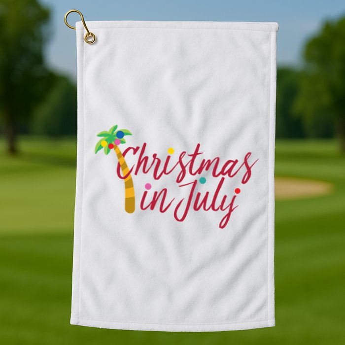 Christmas In July Palm Tree Golf Towel