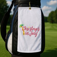 Christmas In July Palm Tree Golf Towel