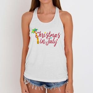 Christmas In July Palm Tree Women's Knotted Racerback Tank