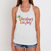 Christmas In July Palm Tree Women's Knotted Racerback Tank