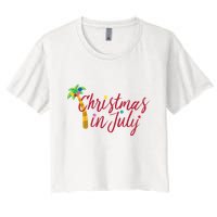 Christmas In July Palm Tree Crop Top