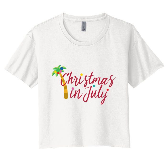 Christmas In July Palm Tree Crop Top