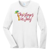 Christmas In July Palm Tree Ladies Long Sleeve Shirt