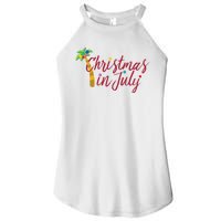 Christmas In July Palm Tree Women's Perfect Tri Rocker Tank