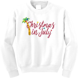 Christmas In July Palm Tree Kids Sweatshirt