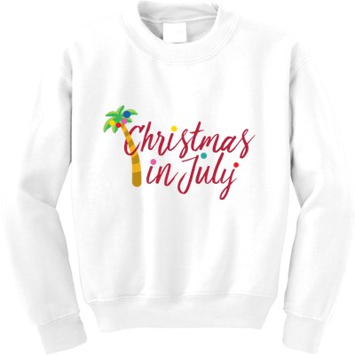 Christmas In July Palm Tree Kids Sweatshirt