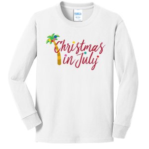 Christmas In July Palm Tree Kids Long Sleeve Shirt