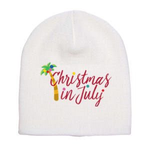 Christmas In July Palm Tree Short Acrylic Beanie