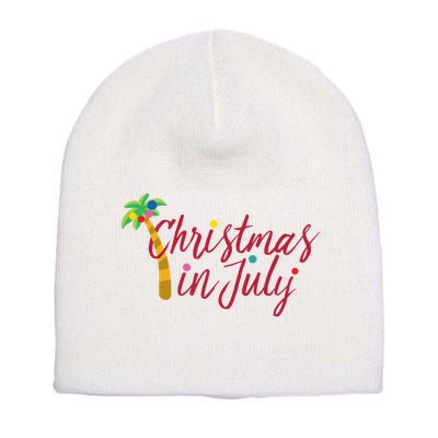 Christmas In July Palm Tree Short Acrylic Beanie