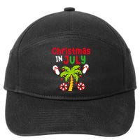 Christmas In July Flip Flop Funny Summer Xmas 7-Panel Snapback Hat