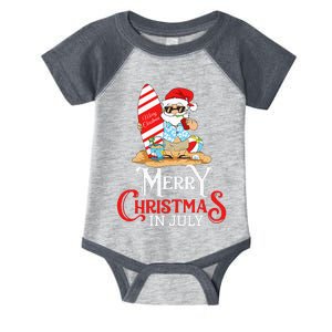 Christmas In July Santa Sunglasses Summer Beach Funny Xmas Infant Baby Jersey Bodysuit