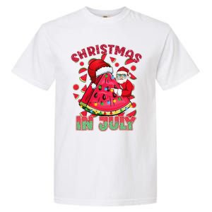 Christmas In July Watermelon Xmas Tree Summer Garment-Dyed Heavyweight T-Shirt