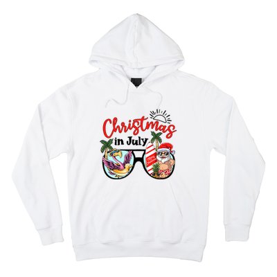 Christmas In July Summer Santa Claus Funny Santa Beach Vacation Hoodie