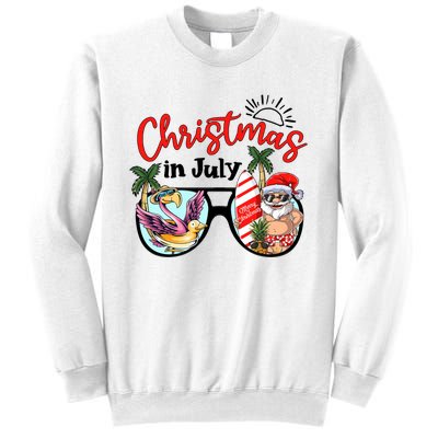 Christmas In July Summer Santa Claus Funny Santa Beach Vacation Sweatshirt