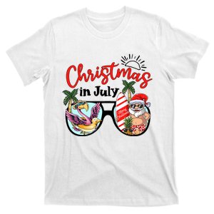 Christmas In July Summer Santa Claus Funny Santa Beach Vacation T-Shirt