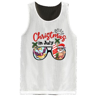 Christmas In July Summer Santa Claus Funny Santa Beach Vacation Mesh Reversible Basketball Jersey Tank