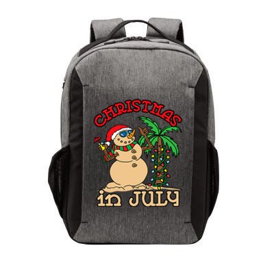 Christmas In July Snowman Sand Palm Tree Summer Vector Backpack