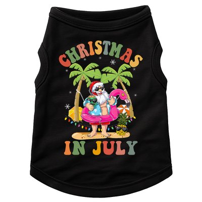 Christmas In July Funny Santa Summer Beach Vacation Doggie Tank