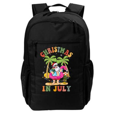 Christmas In July Funny Santa Summer Beach Vacation Backpack