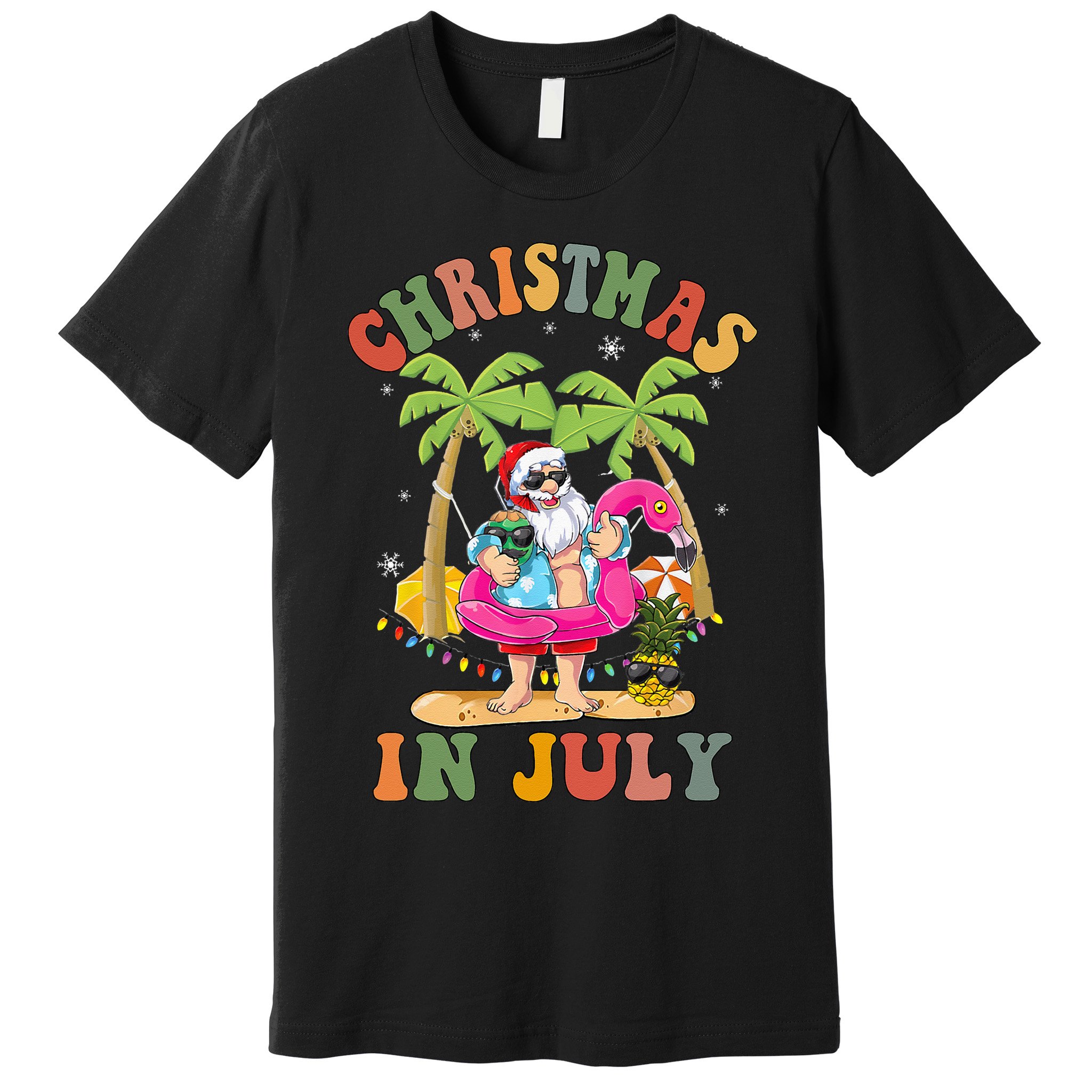 Christmas In July Funny Santa Summer Beach Vacation Premium T-Shirt
