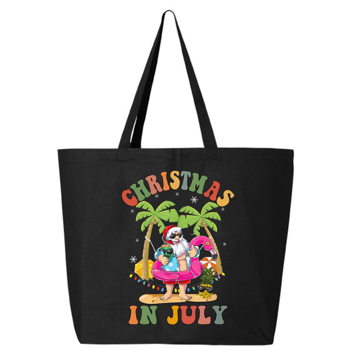 Christmas In July Funny Santa Summer Beach Vacation 25L Jumbo Tote