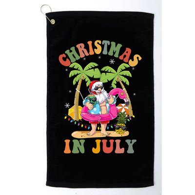 Christmas In July Funny Santa Summer Beach Vacation Golf Towel
