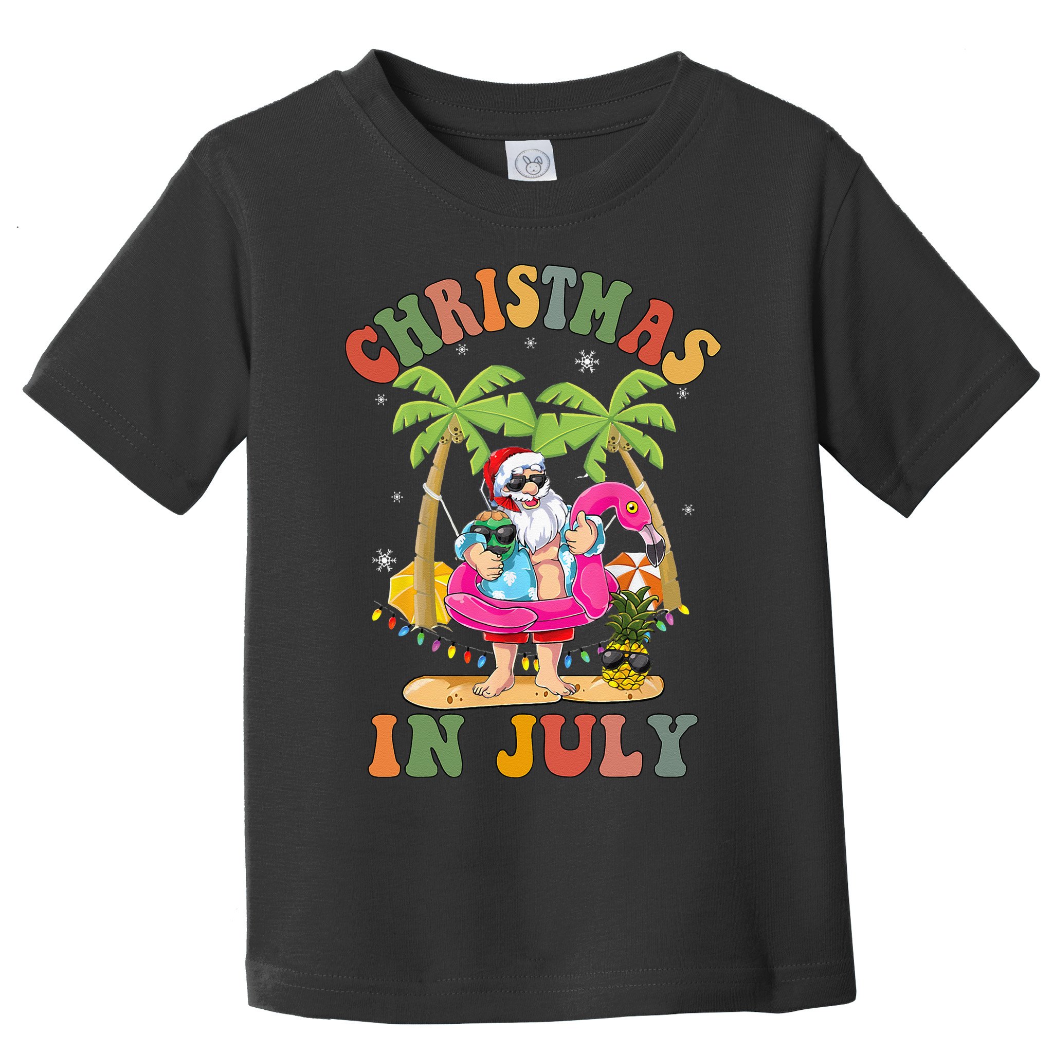 Christmas In July Funny Santa Summer Beach Vacation Toddler T-Shirt