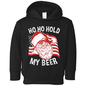 Christmas In July Santa Ho Ho Hold My Beer Drink Lover Toddler Hoodie