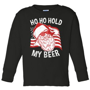 Christmas In July Santa Ho Ho Hold My Beer Drink Lover Toddler Long Sleeve Shirt