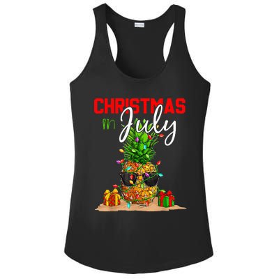 Christmas in July Santa Hat Summer Beach Vacation Xmas Ladies PosiCharge Competitor Racerback Tank