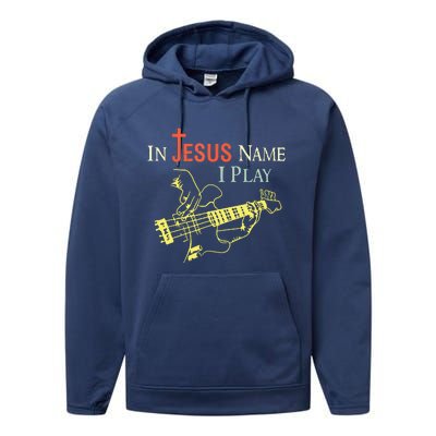 Christian In Jesus Name I Play Guitar Performance Fleece Hoodie