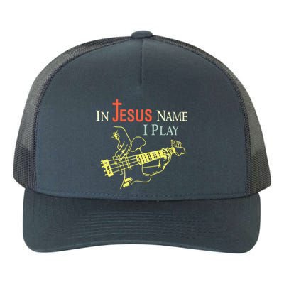 Christian In Jesus Name I Play Guitar Yupoong Adult 5-Panel Trucker Hat