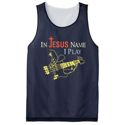 Christian In Jesus Name I Play Guitar Mesh Reversible Basketball Jersey Tank