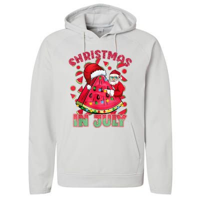 Christmas In July Watermelon Xmas Tree Summer Men Women Kids Performance Fleece Hoodie