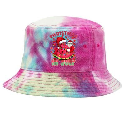 Christmas In July Watermelon Xmas Tree Summer Men Women Kids Tie-Dyed Bucket Hat