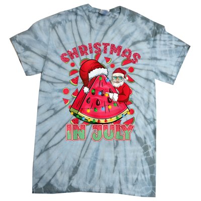 Christmas In July Watermelon Xmas Tree Summer Men Women Kids Tie-Dye T-Shirt