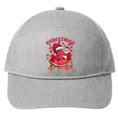 Christmas In July Watermelon Xmas Tree Summer Men Women Kids 7-Panel Snapback Hat