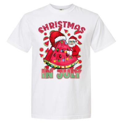 Christmas In July Watermelon Xmas Tree Summer Men Women Kids Garment-Dyed Heavyweight T-Shirt