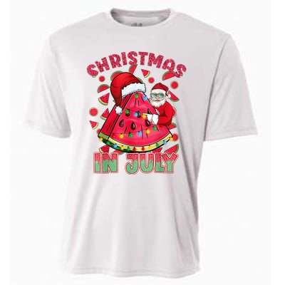 Christmas In July Watermelon Xmas Tree Summer Men Women Kids Cooling Performance Crew T-Shirt