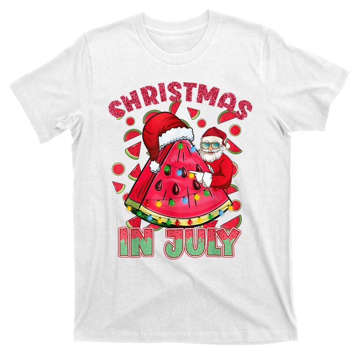 Christmas In July Watermelon Xmas Tree Summer Men Women Kids T-Shirt