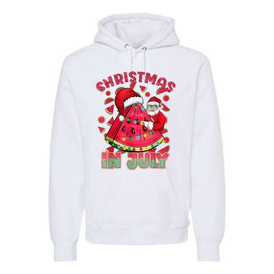 Christmas In July Watermelon Xmas Tree Summer Men Women Kids Premium Hoodie