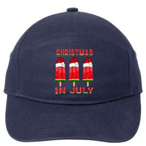 Christmas In July Watermelon Ice Pops Fun Christmas In July 7-Panel Snapback Hat